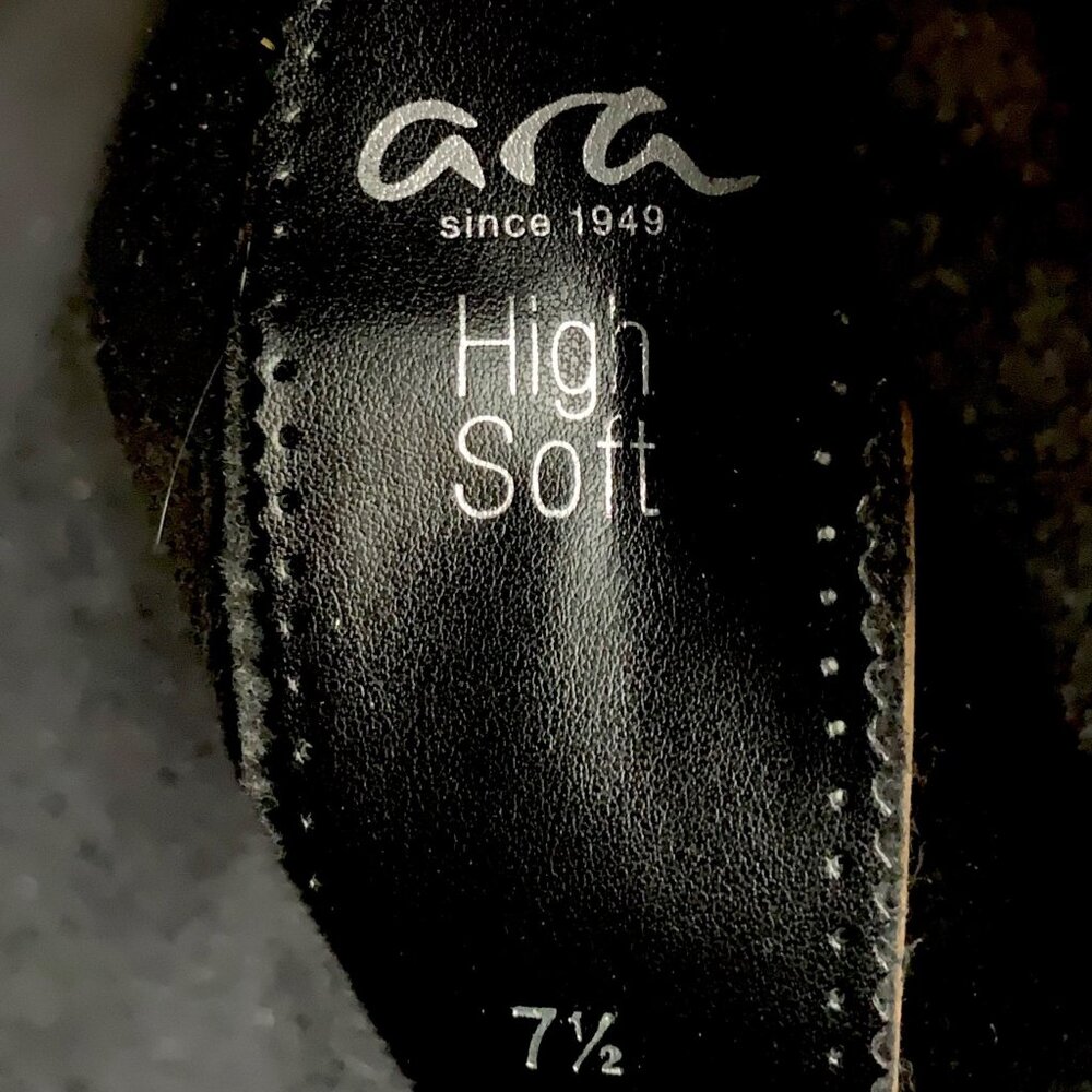 Ara Ohara High Soft Knee-High Comfort Calf Leather Boots Black 9.5 Zip Side - Picture 10 of 13